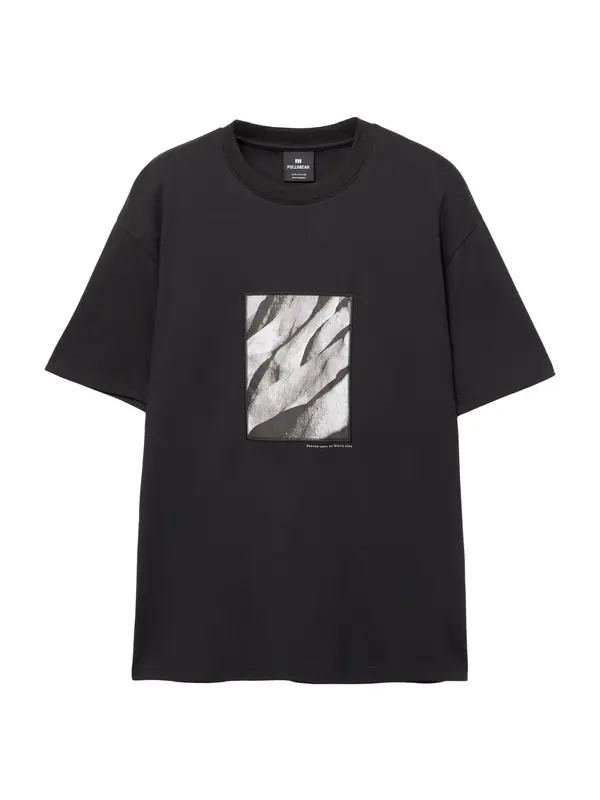 Pull&Bear Pull&Bear Majica  pastelno zelena / črna / bela