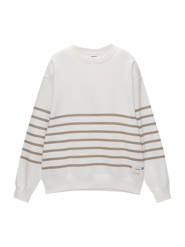 Pull&Bear Pull&Bear Majica  rjava / bela