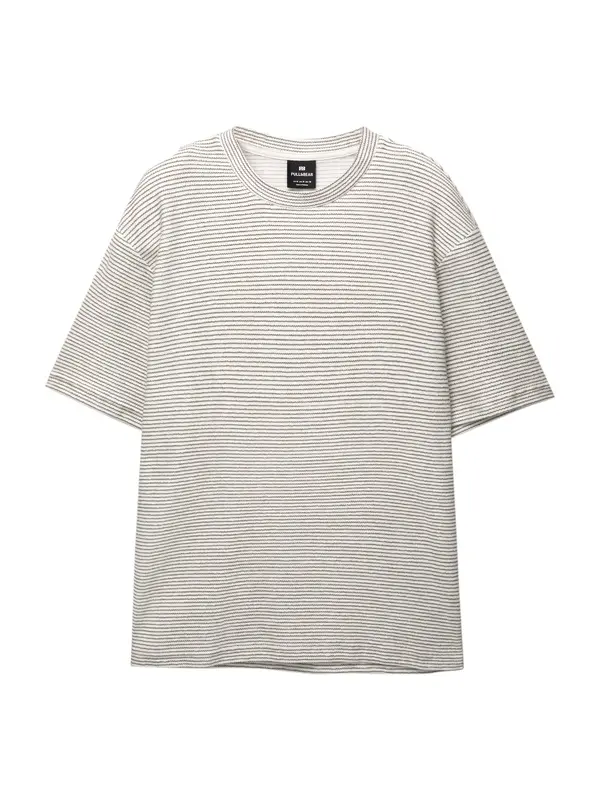 Pull&Bear Pull&Bear Majica  rjava / off-bela
