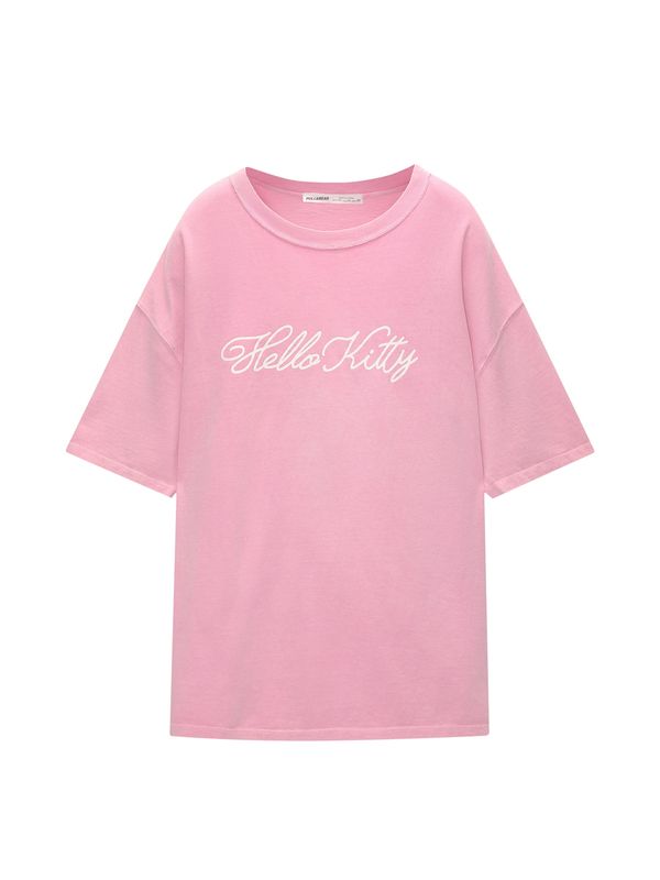 Pull&Bear Pull&Bear Majica  roza / bela