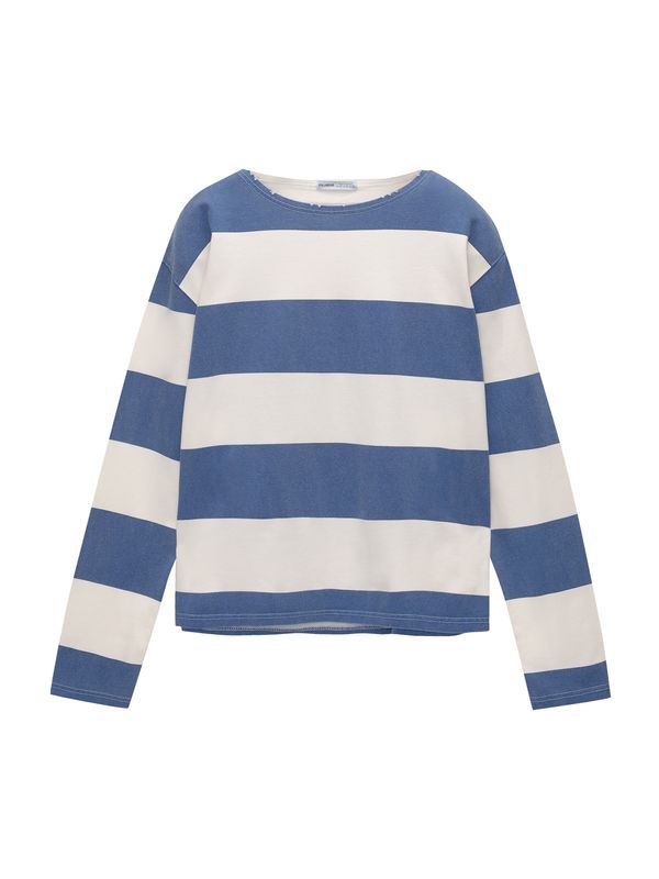 Pull&Bear Pull&Bear Majica  safir / off-bela