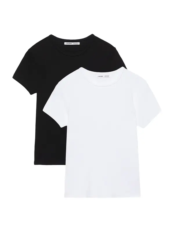 Pull&Bear Pull&Bear Majica 'Short'  črna / bela