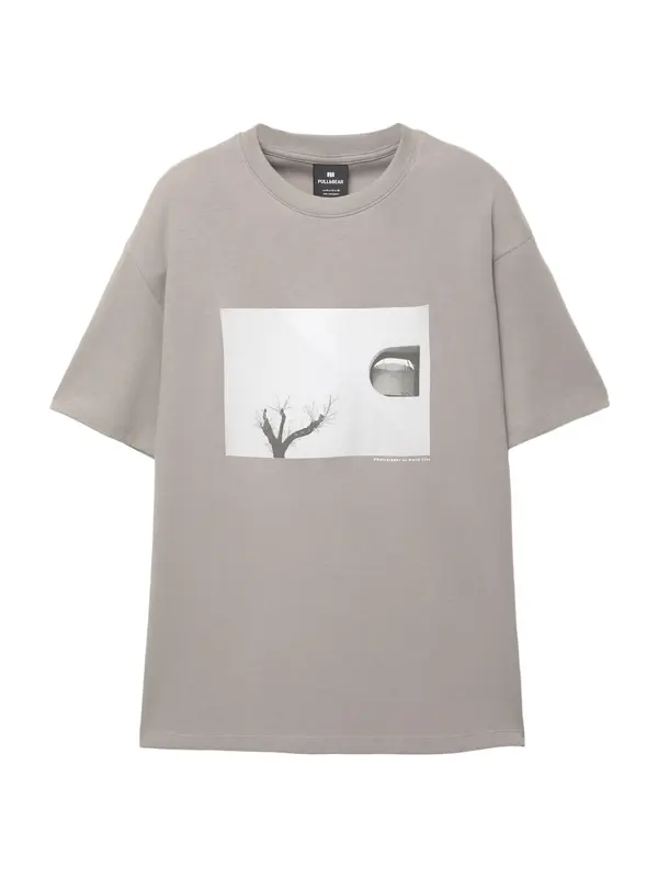 Pull&Bear Pull&Bear Majica  siva / temno siva / črna