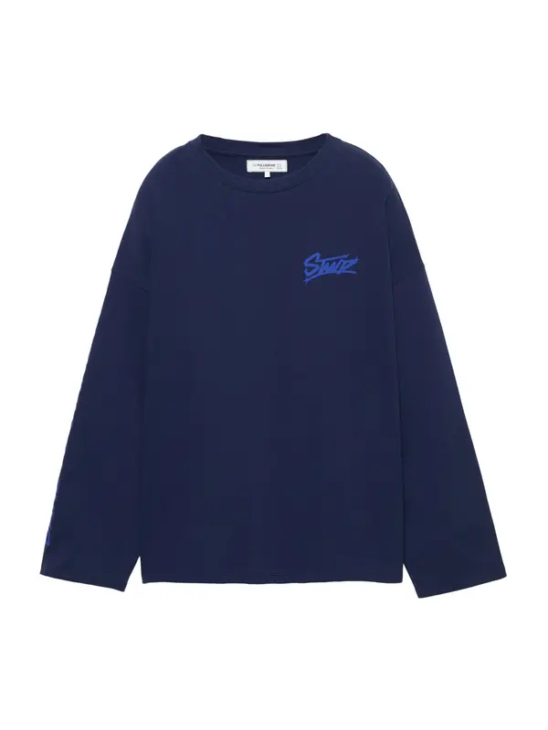 Pull&Bear Pull&Bear Majica 'STWD'  mornarska / indigo