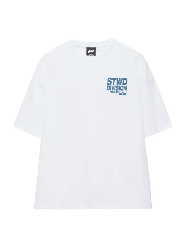 Pull&Bear Pull&Bear Majica 'STWD'  safir / bela