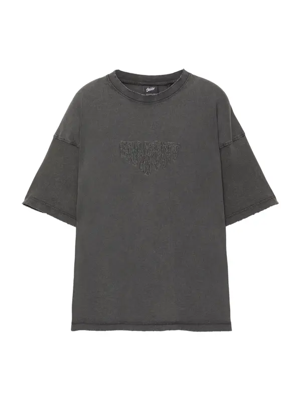 Pull&Bear Pull&Bear Majica 'STWD'  slonovina / sivka / črna