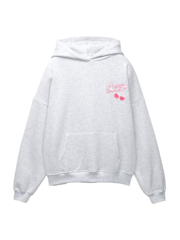 Pull&Bear Pull&Bear Majica 'STWD'  svetlo siva / magenta / bela