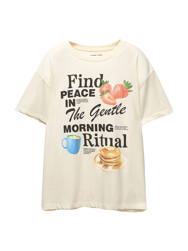 Pull&Bear Pull&Bear Majica  svetlo modra / med / temno siva / črna