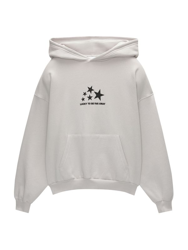 Pull&Bear Pull&Bear Majica  svetlo siva / črna