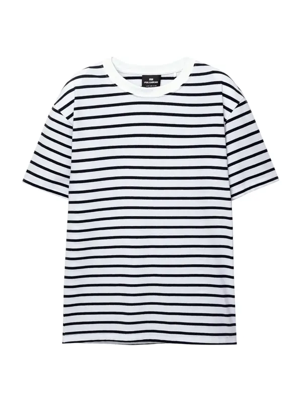 Pull&Bear Pull&Bear Majica  temno modra / bela