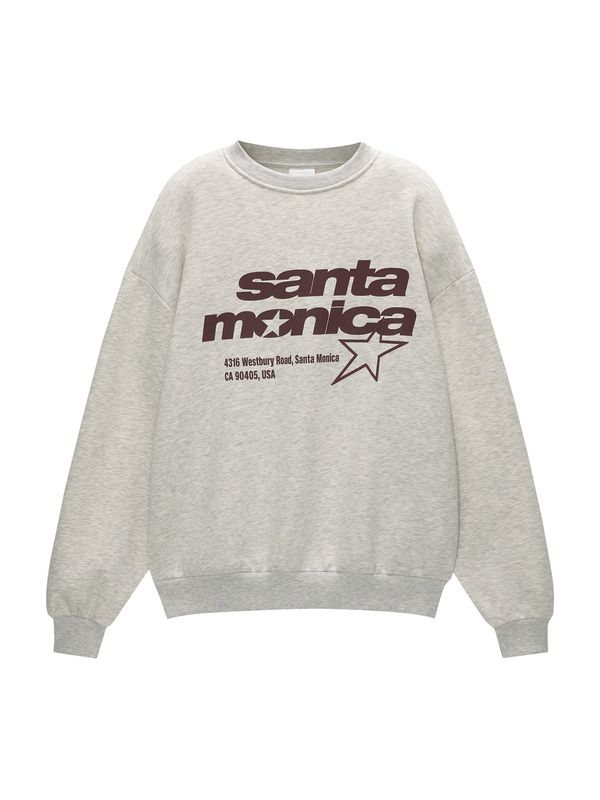 Pull&Bear Pull&Bear Majica  temno rjava / svetlo siva