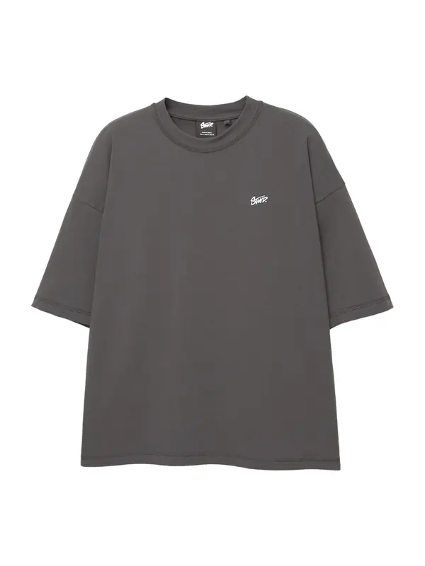 Pull&Bear Pull&Bear Majica  temno siva / bela