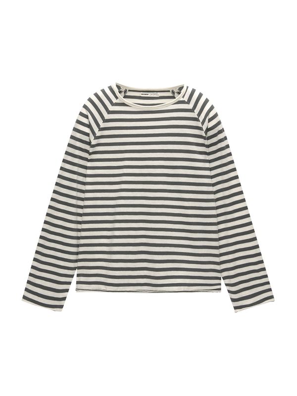 Pull&Bear Pull&Bear Majica  temno siva / bela