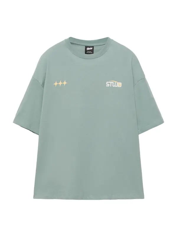 Pull&Bear Pull&Bear Majica  turkizna / bela