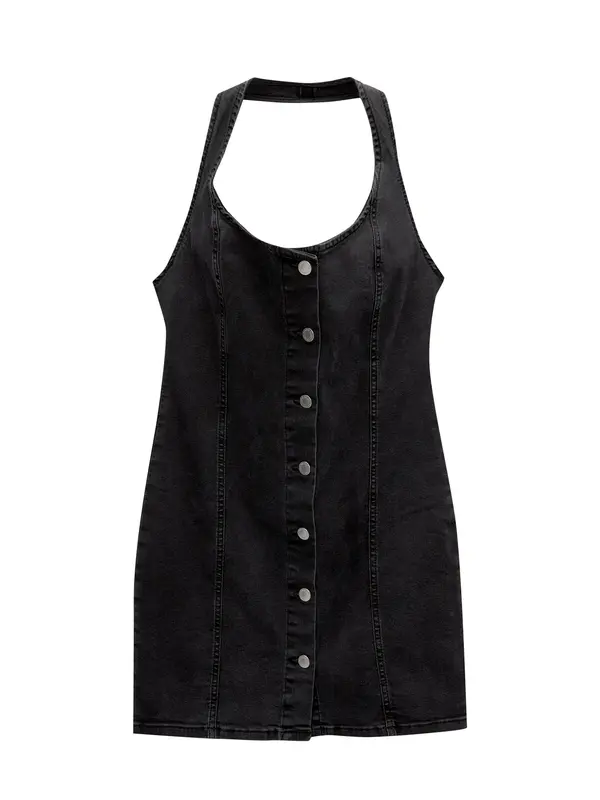 Pull&Bear Pull&Bear Obleka  črn denim