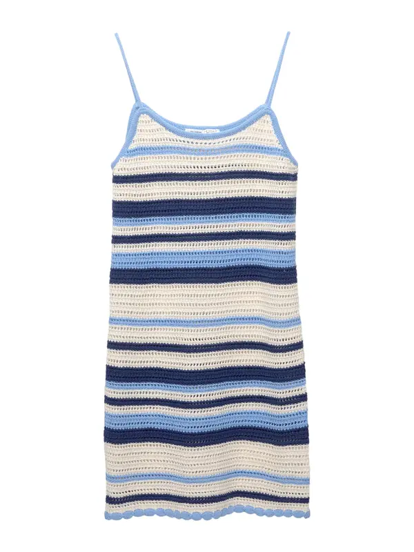 Pull&Bear Pull&Bear Pletena obleka  marine / svetlo modra / bela