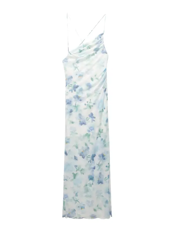 Pull&Bear Pull&Bear Poletna obleka  modra / svetlo modra / zelena / bela