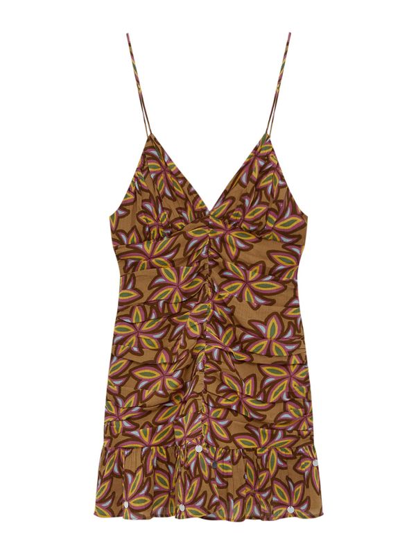 Pull&Bear Pull&Bear Poletna obleka  svetlo modra / brokat / temno rjava / jagoda