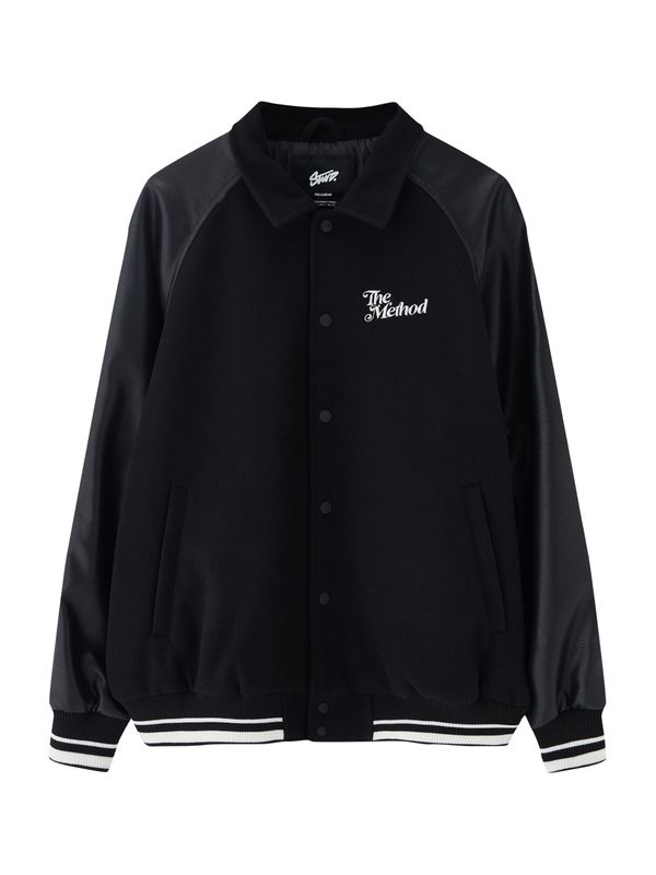 Pull&Bear Pull&Bear Prehodna jakna  antracit / črna / bela