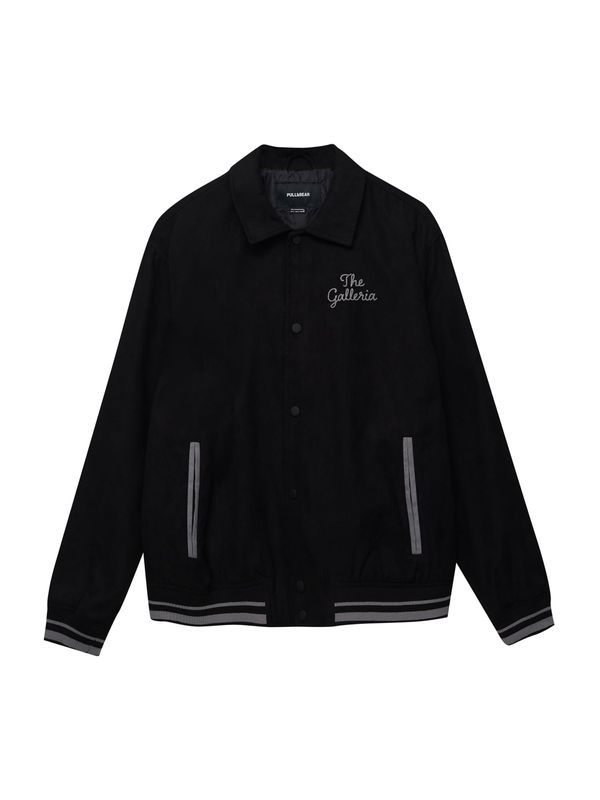 Pull&Bear Pull&Bear Prehodna jakna  črna / bela