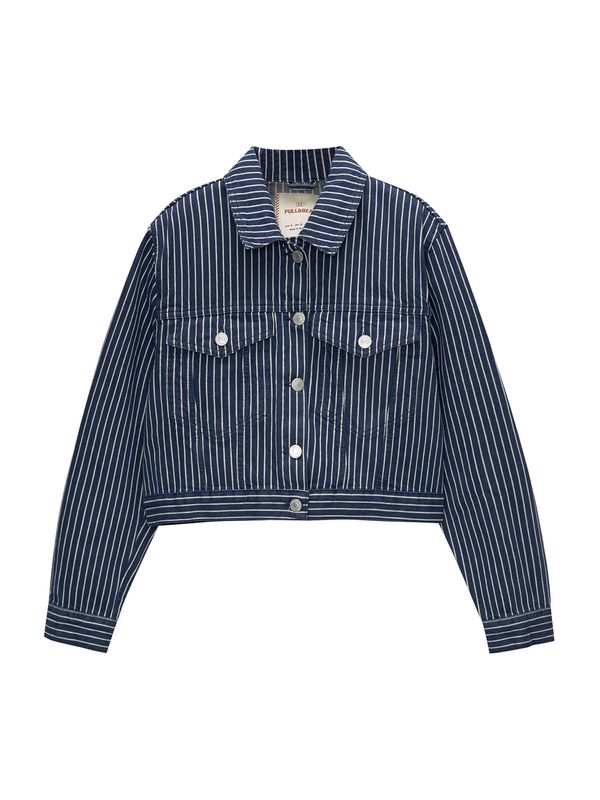 Pull&Bear Pull&Bear Prehodna jakna  marine / bela