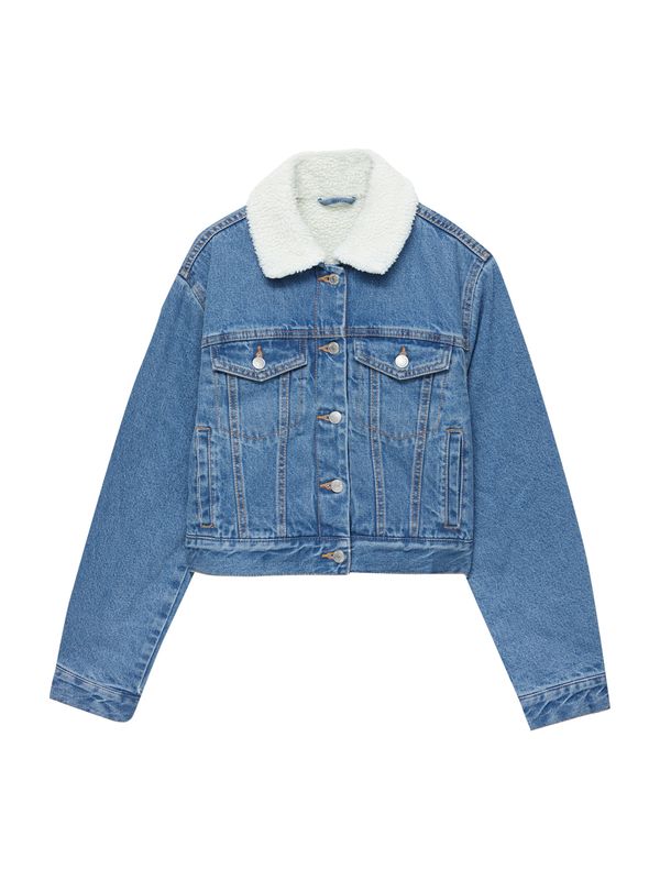 Pull&Bear Pull&Bear Prehodna jakna  moder denim / bela