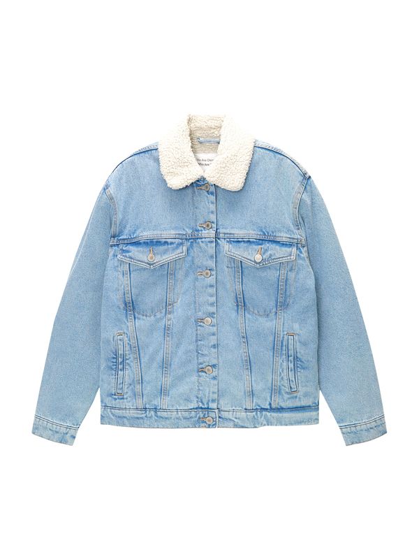 Pull&Bear Pull&Bear Prehodna jakna  moder denim / bela