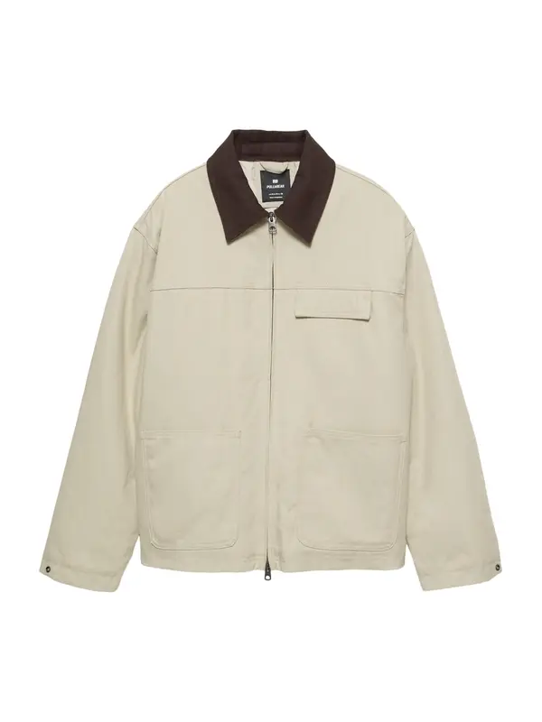 Pull&Bear Pull&Bear Prehodna jakna  pesek / temno rjava