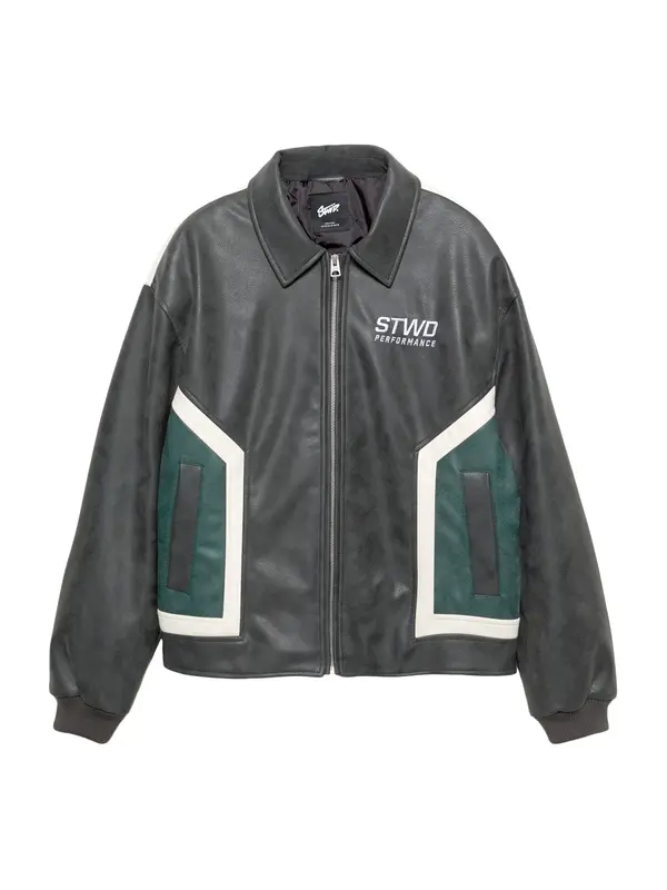 Pull&Bear Pull&Bear Prehodna jakna 'STWD'  temno zelena / črna / bela