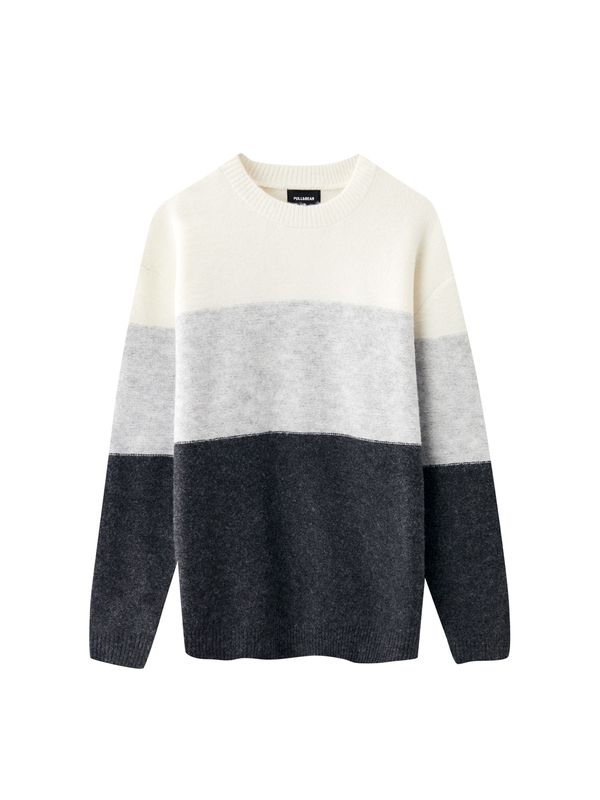 Pull&Bear Pull&Bear Pulover  antracit / pegasto siva / bela