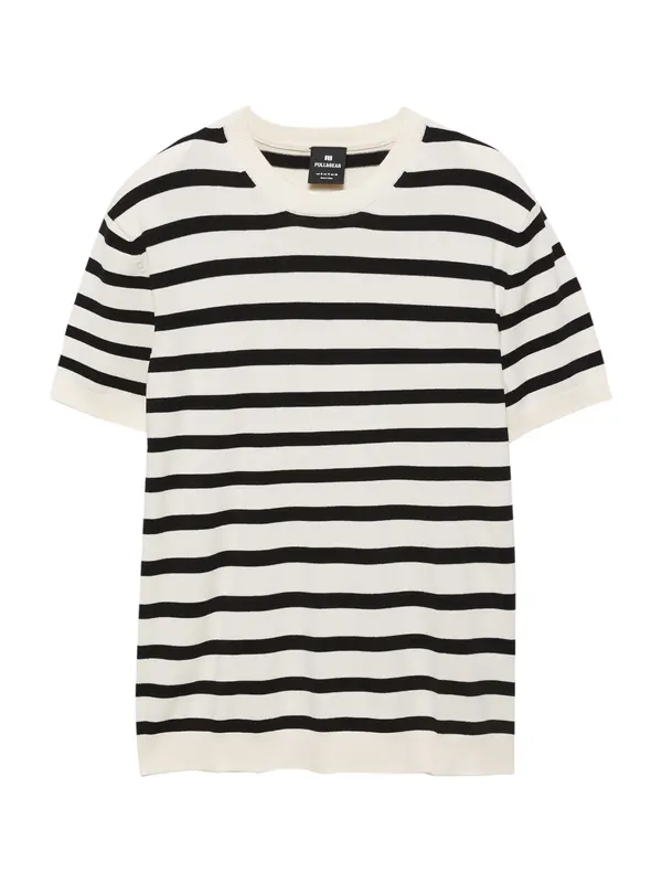 Pull&Bear Pull&Bear Pulover  črna / bela