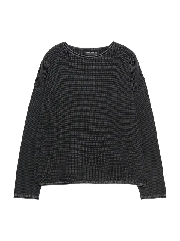 Pull&Bear Pull&Bear Pulover  črna / bela