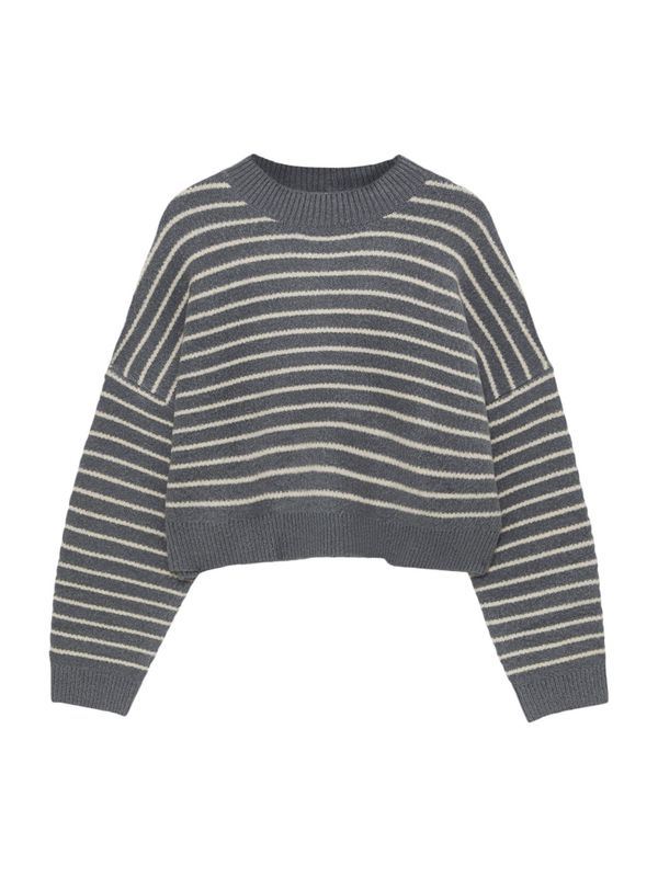 Pull&Bear Pull&Bear Pulover  ecru / golobje modra / bela