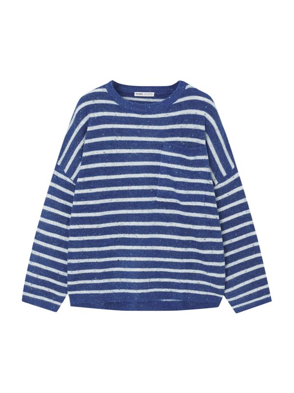 Pull&Bear Pull&Bear Pulover  marine / bela