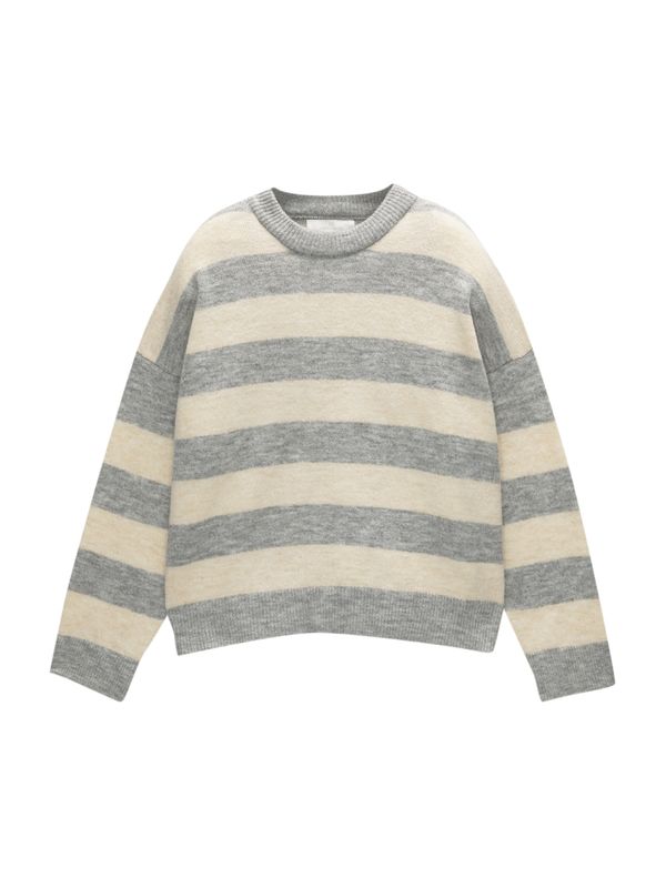 Pull&Bear Pull&Bear Pulover 'PACIFIC'  pegasto siva / off-bela