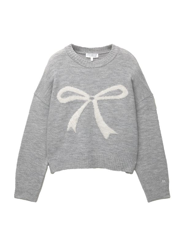 Pull&Bear Pull&Bear Pulover  pegasto siva / bela