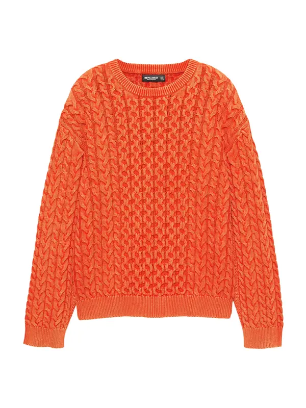 Pull&Bear Pull&Bear Pulover 'PREPPY QUEENS'  oranžna