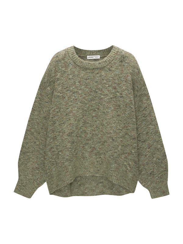 Pull&Bear Pull&Bear Pulover  rjava / meta / pastelno zelena / temno zelena