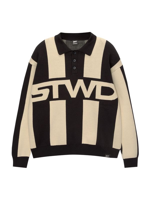 Pull&Bear Pull&Bear Pulover 'STWD'  chamois / črna