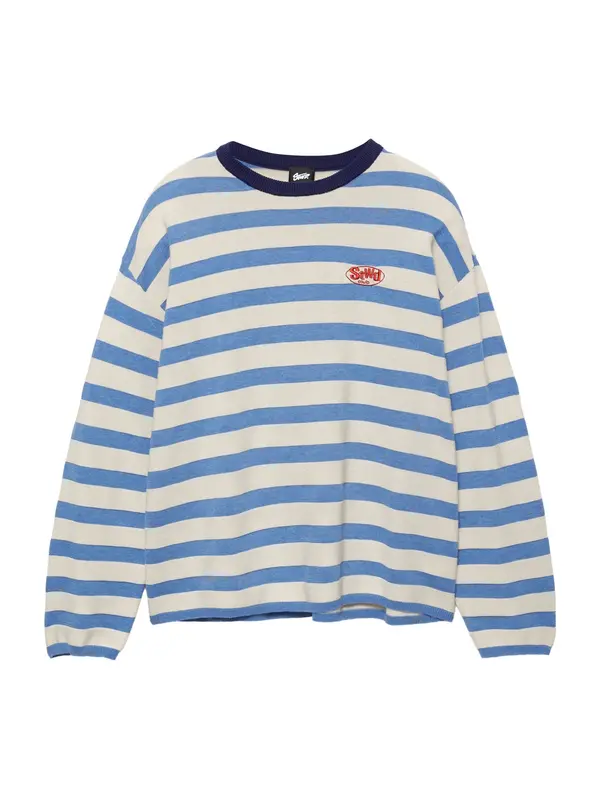 Pull&Bear Pull&Bear Pulover 'STWD'  svetlo modra / bela