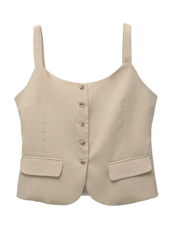Pull&Bear Pull&Bear Telovnik  pesek / temno siva
