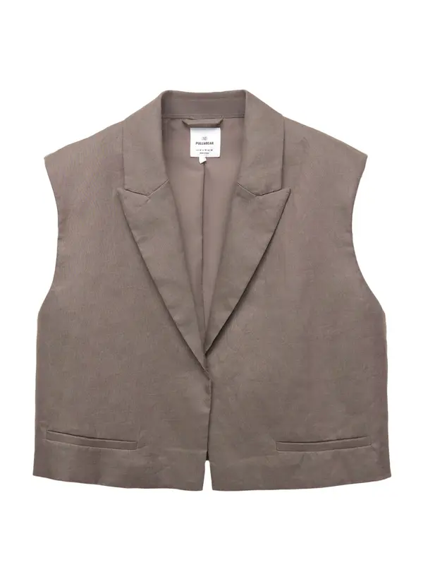 Pull&Bear Pull&Bear Telovnik  temno bež
