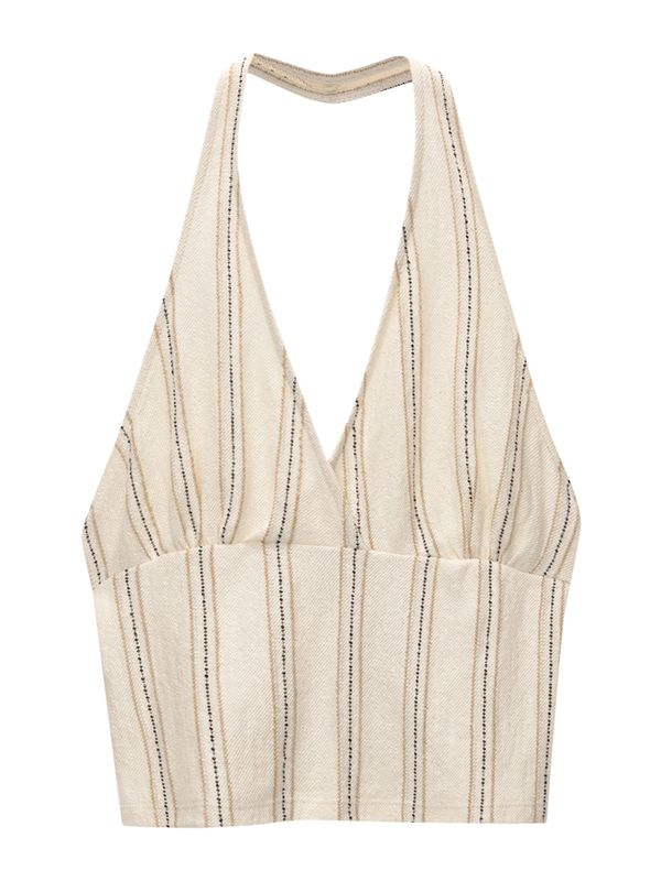 Pull&Bear Pull&Bear Top  bež / ecru / črna