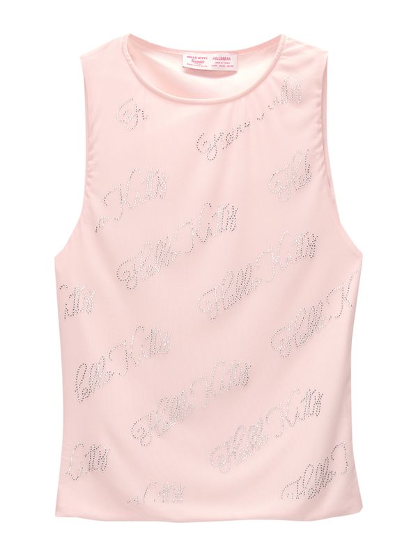 Pull&Bear Pull&Bear Top 'HELLO KITTY'  roza / transparentna