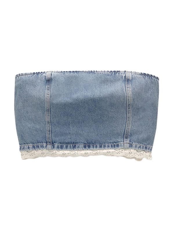 Pull&Bear Pull&Bear Top  moder denim / bela