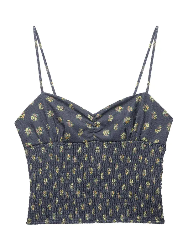 Pull&Bear Pull&Bear Top 'PACIFIC'  mornarska / rumena / zelena / staro roza