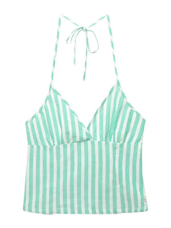 Pull&Bear Pull&Bear Top 'PACIFIC'  svetlo zelena / bela