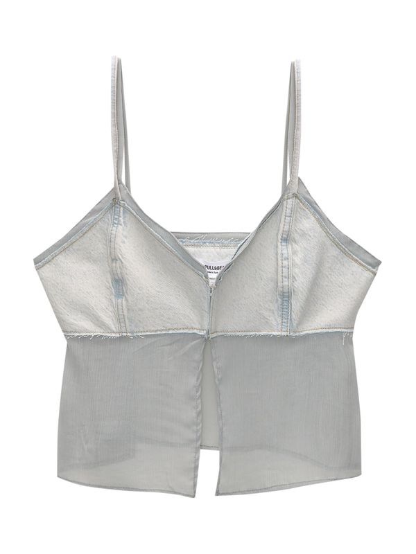 Pull&Bear Pull&Bear Top  pastelno modra