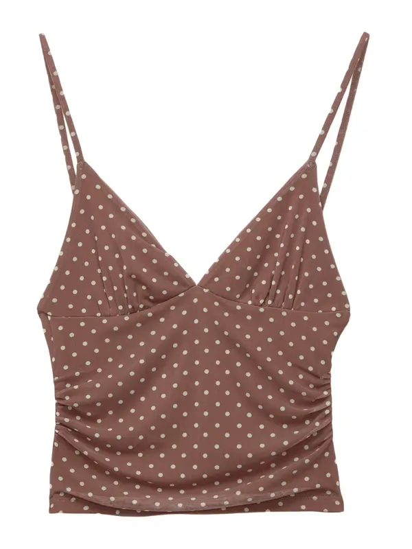 Pull&Bear Pull&Bear Top  rjava / bela