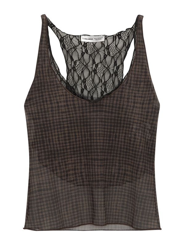 Pull&Bear Pull&Bear Top  rjava / črna